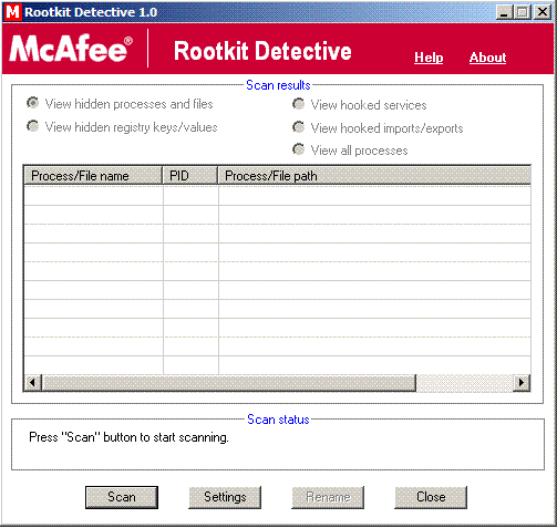 McAfee free rootkit remover