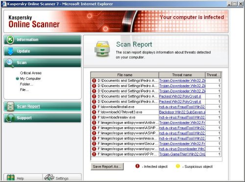 use Kaspersky online scanner (Free Virus
