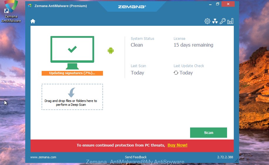 Zemana Free search for Ask Toolbar browser hijacker and other web browser's malicious extensions