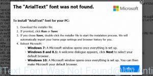 TheArialText Font Was Not Found