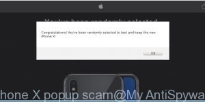 iPhone X popup scam