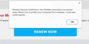 Your McAfee Subscription Has Expired