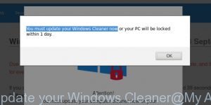 You must update your Windows Cleaner