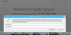 Official Apple Support pop-up scam