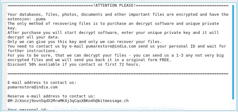 Puma file extension ransomware (Restore 