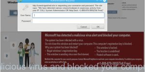 Microsoft detected malicious virus and blocked your computer