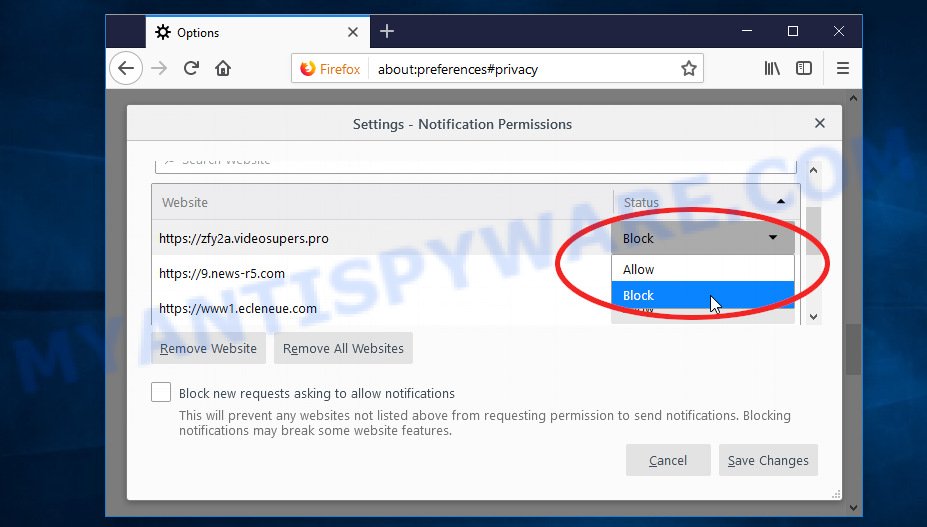 Mozilla Firefox Omaudroopt.com notifications removal
