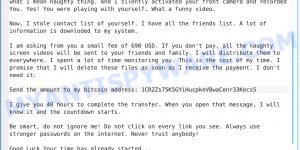 1CRZZs75K5GYiHucpkeV8waCenr33Kecs5 Bitcoin Email Scam