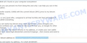 1DKeRSqnY24m6qEBLshJtshhcMjhMmfYot Bitcoin Email Scam