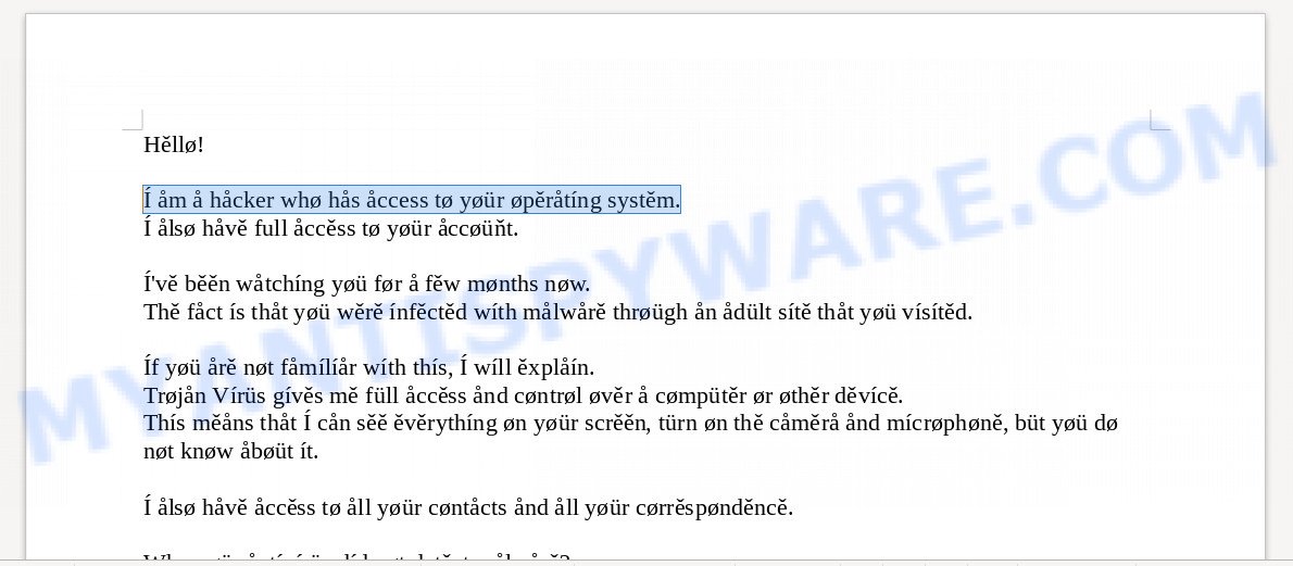 I Am A Hacker Who Has Access To Your Operating System Email Scam Alert