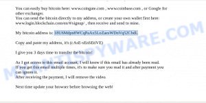 18U6Mdpn8WCqPaAx5LoZaesWDnVq52CbdL Bitcoin Email Scam