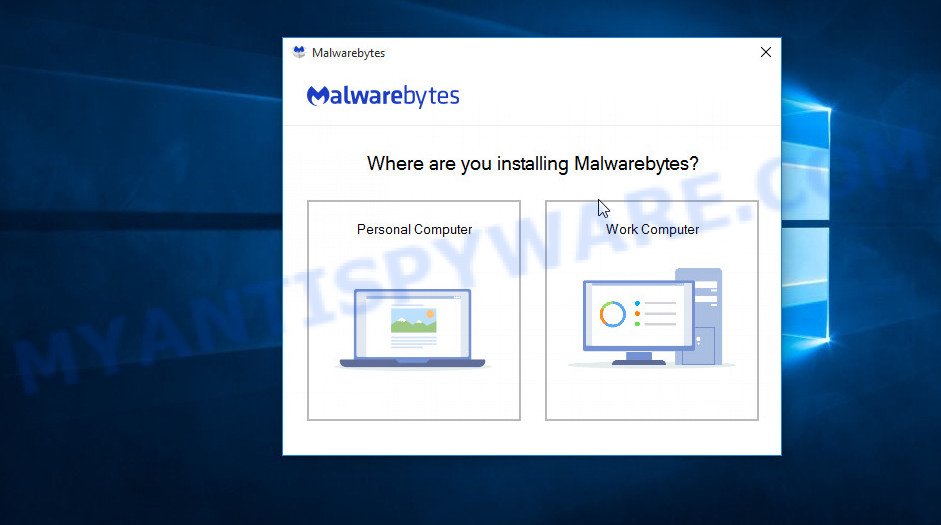 MalwareBytes AntiMalware for Windows install wizard