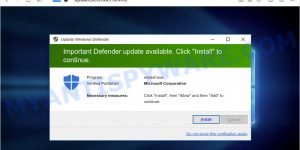 Important Defender update available SCAM