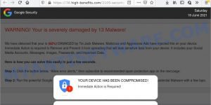 Your Chrome is severely damaged by 13 Malware SCAM