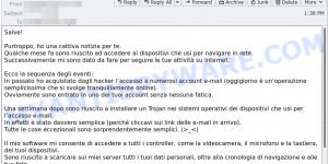 Purtroppo ho una cattiva notizia per te EMAIL SCAM