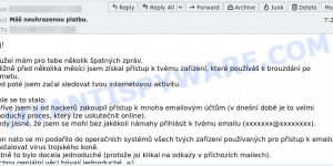 Bohužel mám pro tebe několik špatných zpráv EMAIL SCAM