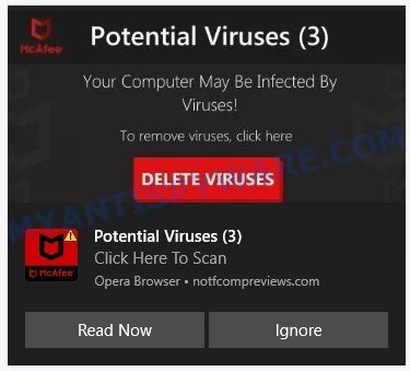McAfee push notifications scam