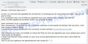 Bonjour. Comment allez-vous email scam