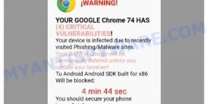 YOUR GOOGLE HAS 4 CRITICAL VULNERABILITIES scam