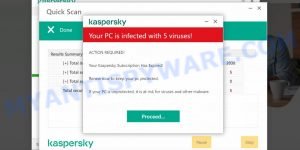 Kaspersky Your PC is infected with 5 viruses SCAM