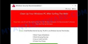 Clean Up Your Windows PC After Surfing The Web scam