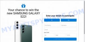 Win SAMSUNG GALAXY S22 pop-up scam