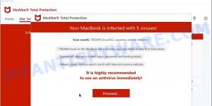 Your MacBook Is Infected With 5 Viruses Scam fake scan results