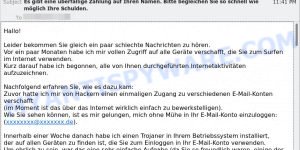 Es gibt eine überfällige Zahlung auf Ihren Namen. EMAIL