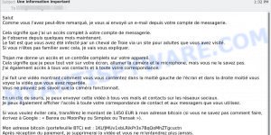 Je vous ai envoyé un e-mail depuis votre compte de messagerie Email Scam