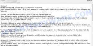 Malheureusement j ai une mauvaise nouvelle pour vous EMAIL SCAM