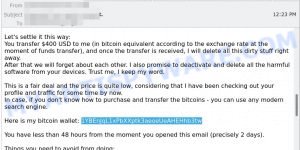 1YBEnJqL1xPbXXptk3aeoeUeAHEHhb3tw bitcoin email scam