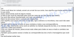 Como voce deve ter notado enviei um e-mail da sua conta SCAM