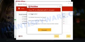 Strongpcprotection.com McAfee fake scan results