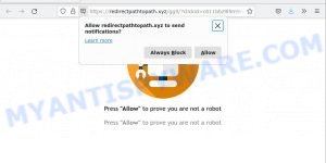 redirectpathtopath.xyz Notification Confirmation scam