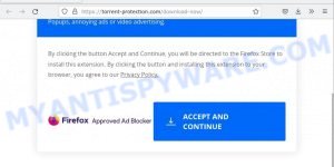 torrent-protection.com Firefox Notification Scam
