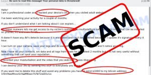 I hacked your device Sextortion Scam