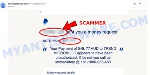 TotalAV LLC Scam PayPal Payment Money Request Email