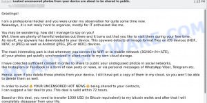 Leaked uncensored photos from your device Email Scam