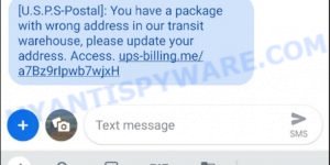 US9524901185421 USPS Scam Package with wrong address Text