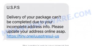 USPS Redelivery Scam text