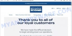 Bedbathclosing.com Scam store