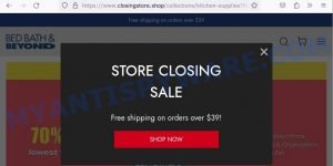 Closingstore.shop BED BATH & BEYOND Scam