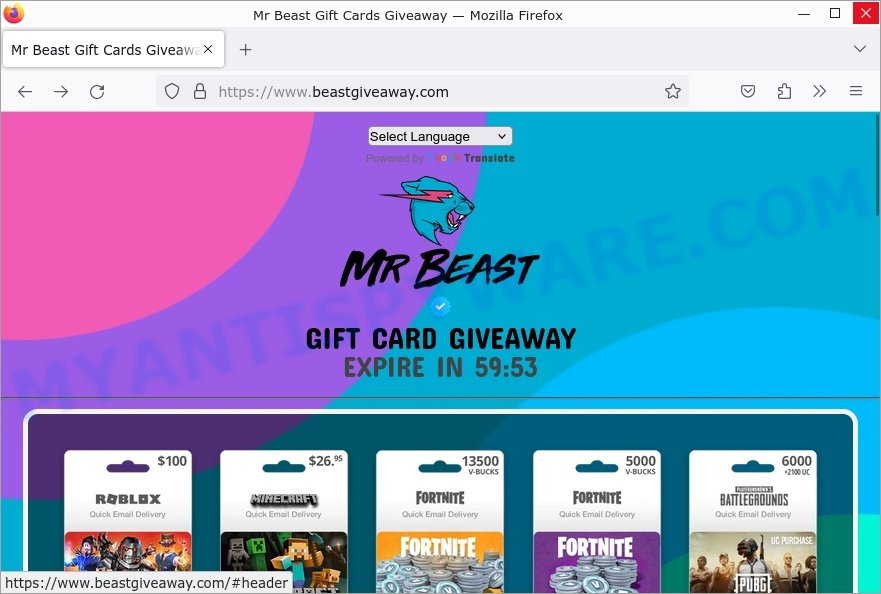 Fraude POP-UP Mr Beast GIFT CARDS GIVEAWAY - Passos de remoção e  recuperação (atualizado)