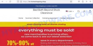 Tv-homeshopping.shop Bed Bath Beyond Stock Clearance Scam