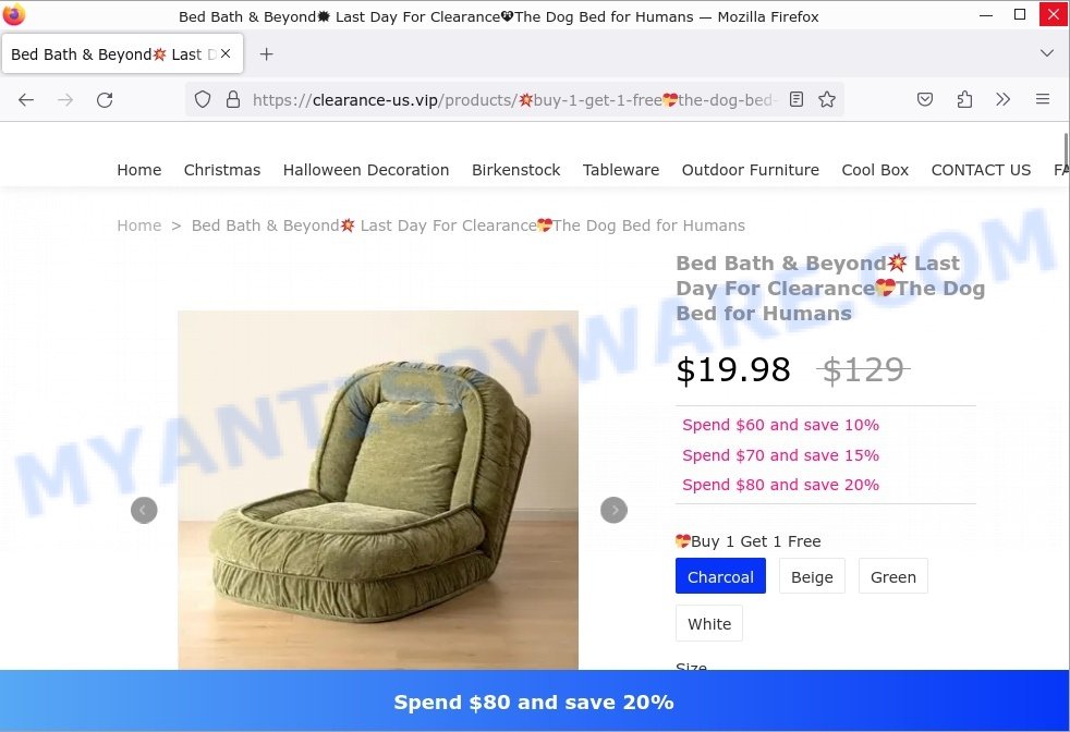 Clearance-us.vip Bed Bath & Beyond Scam