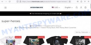 Intentricate.com Scam store