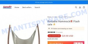 Samsfly.com Portable Hammock Flash sale Scam store