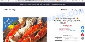 Vetechy.shop King Crab Store scam