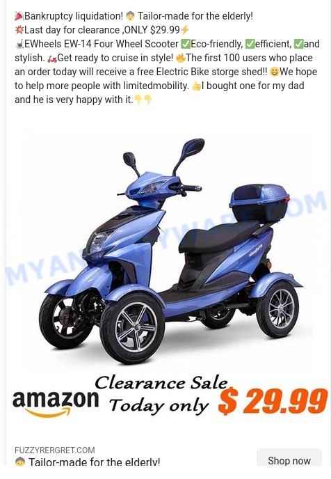 EWheels EW-14 Four Wheel Scooter scam ads