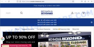 Onsale-clearance.com Bed Bath & Beyond Clearance scam